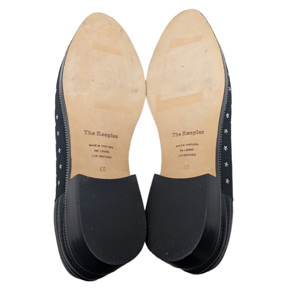 NEW The Kooples Star Studded Black Velvet & Leather Loafers Size 40 - Picture 6 of 6